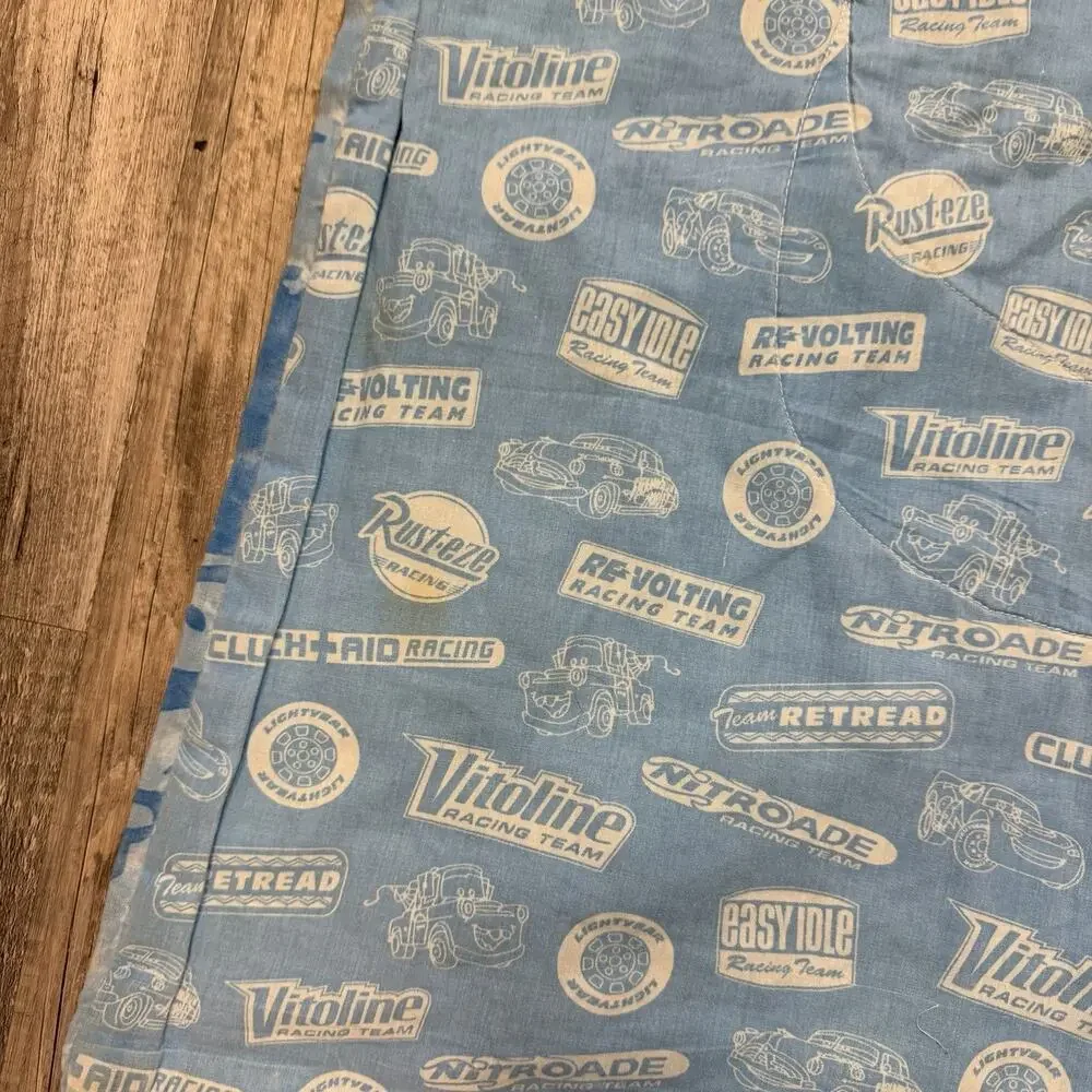 Vintage 2010 Reversible Disney Pixar Cars Comforter For Toddler Bed 54”x 40”